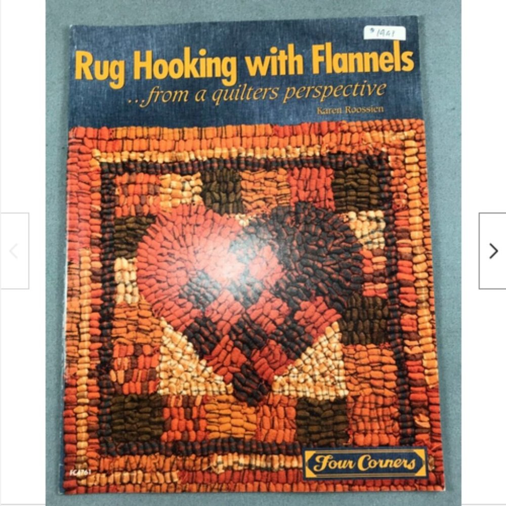 Rug Hook Flannels Quilt Blocks Tote Pillow Karen Roossien 1997 Four Corners - Picture 1 of 3